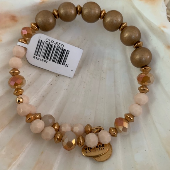 Alex and Ani Peach Beaded Bangle - Picture 5 of 5